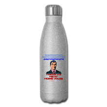 Load image into Gallery viewer, AMERIKA&#39;S NEW HOME PAGE - Insulated Stainless Steel Water Bottle - silver glitter
