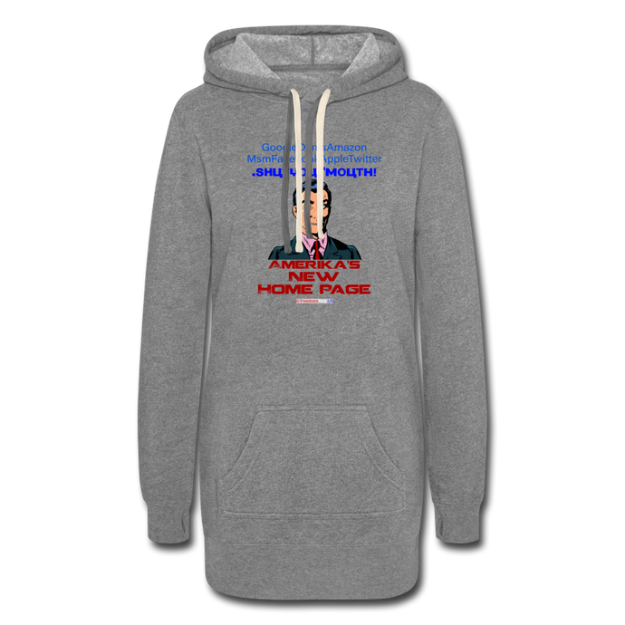 AMERIKA'S NEW HOME PAGE - Women's Hoodie Dress - heather gray