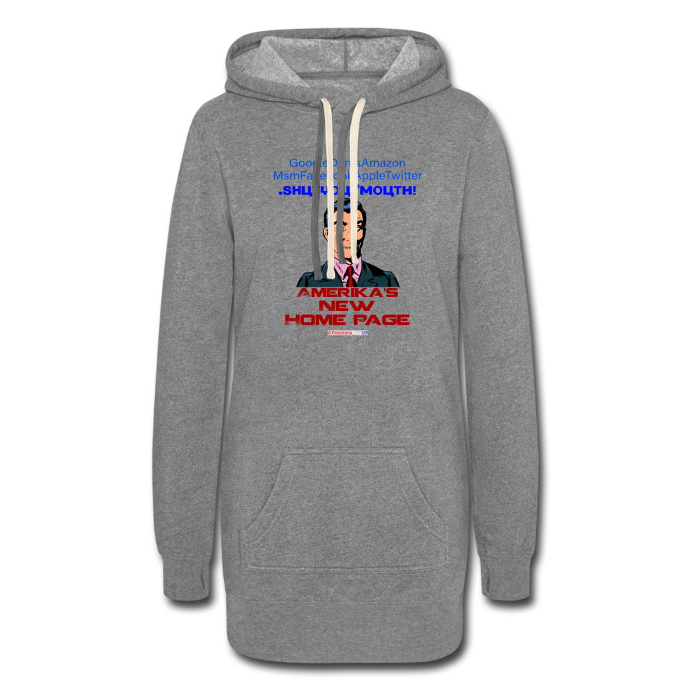 AMERIKA'S NEW HOME PAGE - Women's Hoodie Dress - heather gray