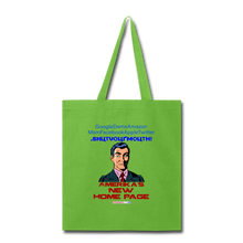 Load image into Gallery viewer, AMERIKA&#39;S NEW HOME PAGE - Tote Bag - lime green
