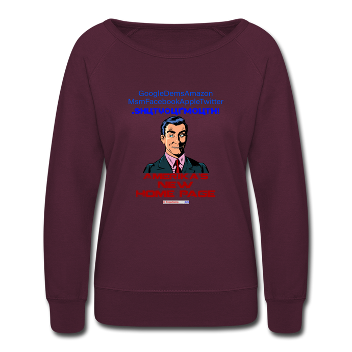 AMERIKA'S NEW HOME PAGE - Women’s Crewneck Sweatshirt - plum