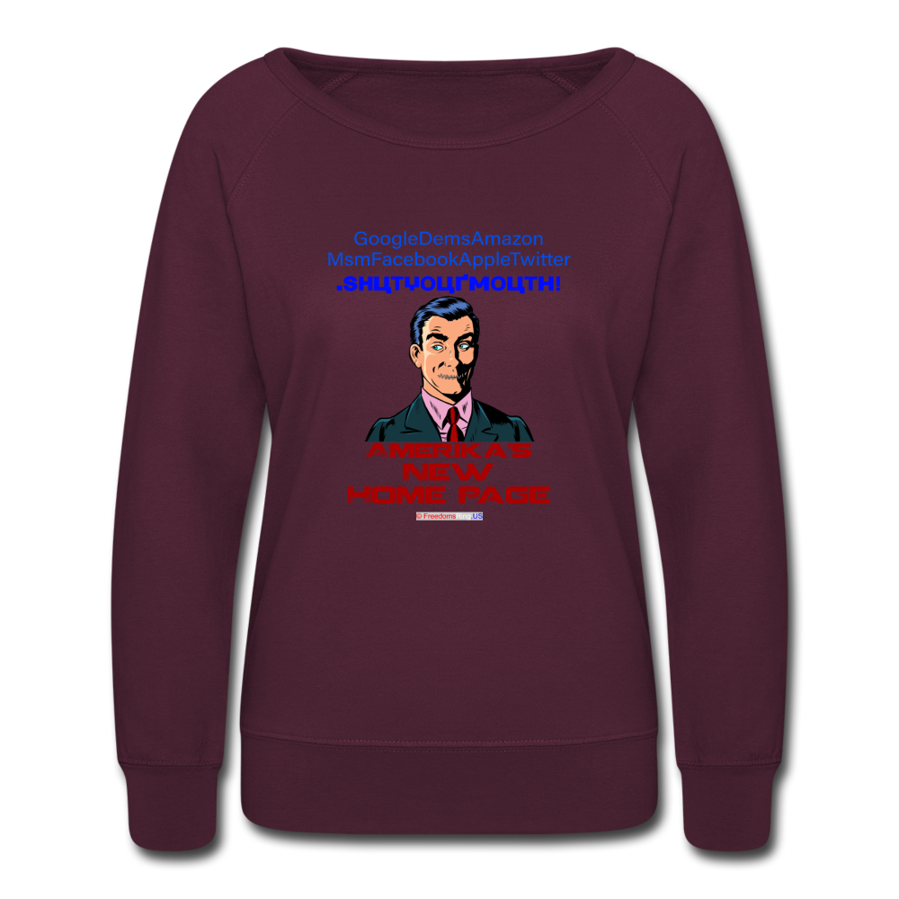 AMERIKA'S NEW HOME PAGE - Women’s Crewneck Sweatshirt - plum