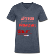 Load image into Gallery viewer, APPEASER, PROGRESSIVE, SOCIALIST - Men&#39;s V-Neck T-Shirt - heather navy
