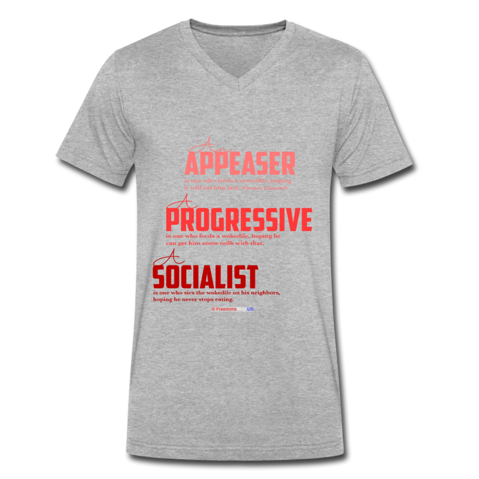 APPEASER, PROGRESSIVE, SOCIALIST - Men's V-Neck T-Shirt - heather gray