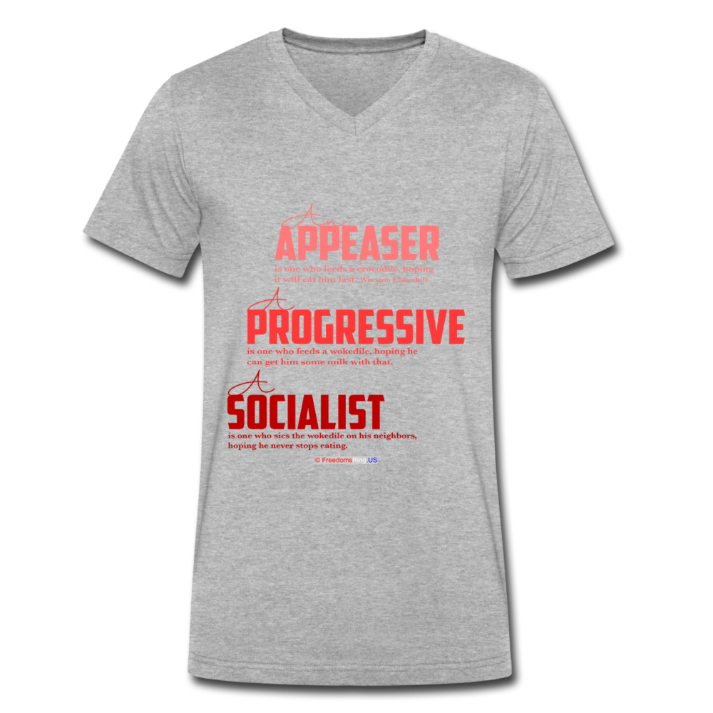 APPEASER, PROGRESSIVE, SOCIALIST - Men's V-Neck T-Shirt - heather gray