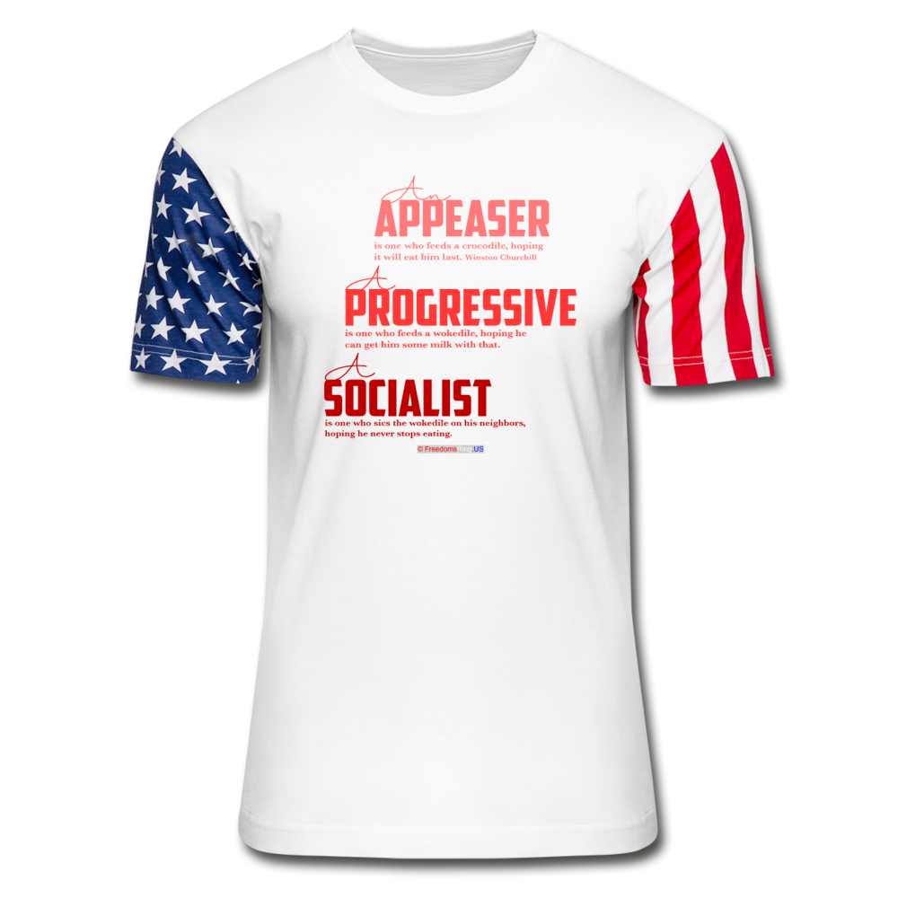 APPEASER, PROGRESSIVE, SOCIALIST - Stars & Stripes T-Shirt - white