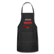 Load image into Gallery viewer, APPEASER, PROGRESSIVE, SOCIALIST - Adjustable Apron - black
