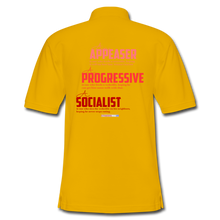 Load image into Gallery viewer, APPEASER, PROGRESSIVE, SOCIALIST - Men&#39;s Pique Polo Shirt - Yellow
