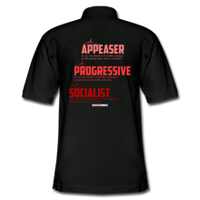 Load image into Gallery viewer, APPEASER, PROGRESSIVE, SOCIALIST - Men&#39;s Pique Polo Shirt - black
