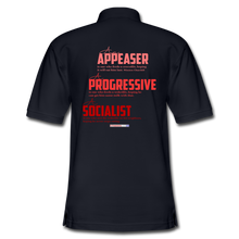 Load image into Gallery viewer, APPEASER, PROGRESSIVE, SOCIALIST - Men&#39;s Pique Polo Shirt - midnight navy
