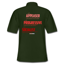 Load image into Gallery viewer, APPEASER, PROGRESSIVE, SOCIALIST - Men&#39;s Pique Polo Shirt - forest green
