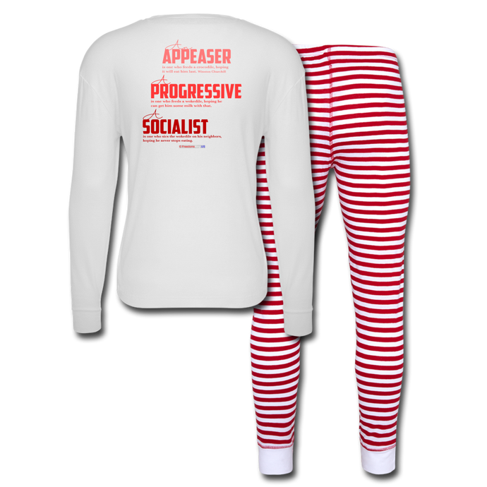 APPEASER, PROGRESSIVE, SOCIALIST - Unisex Pajama Set - white/red stripe