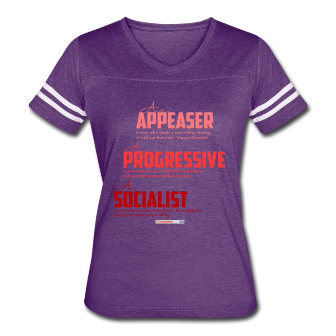 APPEASER, PROGRESSIVE, SOCIALIST - Women’s Vintage Sport T-Shirt - vintage purple/white