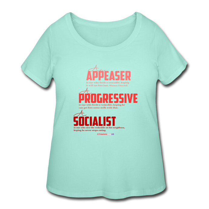 APPEASER, PROGRESSIVE, SOCIALIST - Women’s Curvy T-Shirt - mint