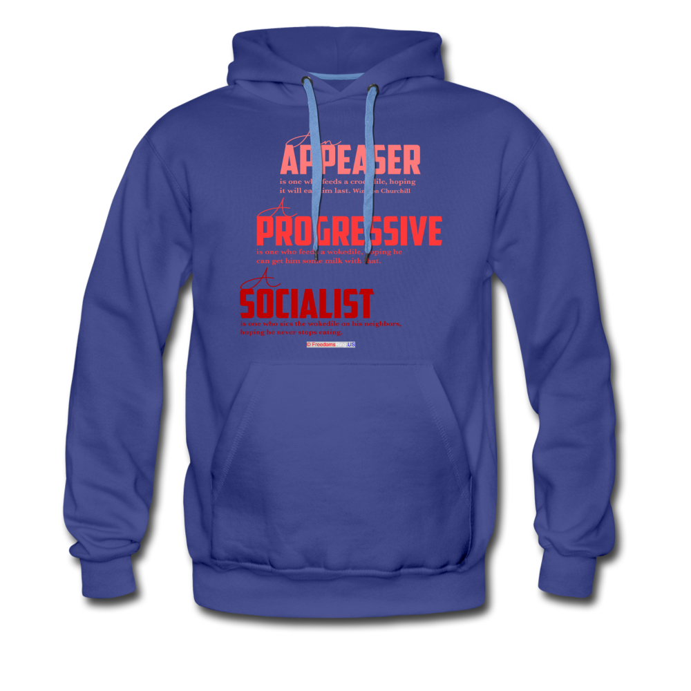 APPEASER, PROGRESSIVE, SOCIALIST - Men’s Premium Hoodie - royalblue