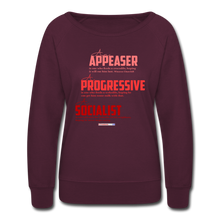 Load image into Gallery viewer, APPEASER, PROGRESSIVE, SOCIALIST - Women’s Crewneck Sweatshirt - plum
