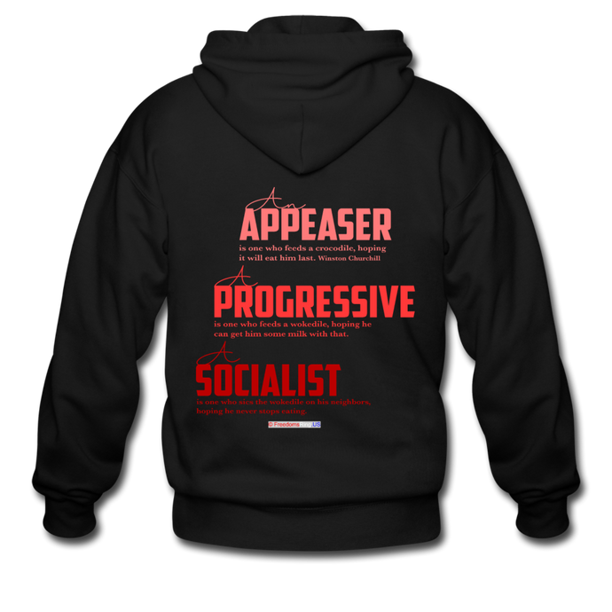 APPEASER, PROGRESSIVE, SOCIALIST - Men's Zip Hoodie - black