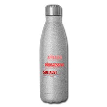 Load image into Gallery viewer, APPEASER, PROGRESSIVE, SOCIALIST - Insulated Stainless Steel Water Bottle - silver glitter
