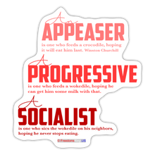 Load image into Gallery viewer, APPEASER, PROGRESSIVE, SOCIALIST - Sticker - white matte
