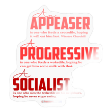 Load image into Gallery viewer, APPEASER, PROGRESSIVE, SOCIALIST - Sticker - transparent glossy
