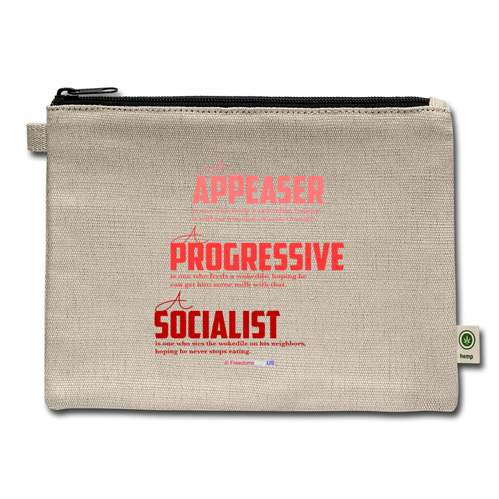 APPEASER, PROGRESSIVE, SOCIALIST - Carry All Pouch - natural