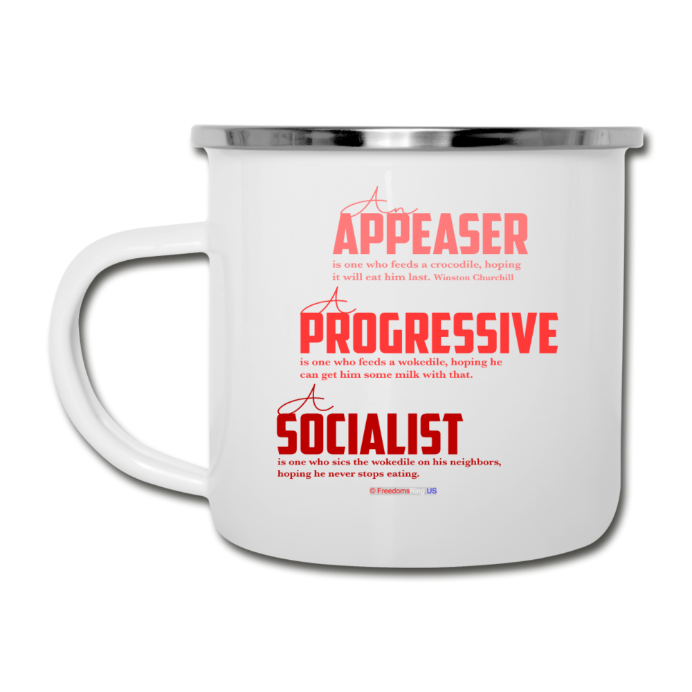 APPEASER, PROGRESSIVE, SOCIALIST - Camper Mug - white