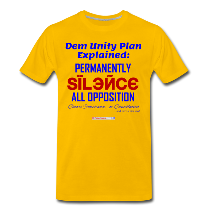 DEM UNITY PLAN - Men's Premium T-Shirt - sun yellow