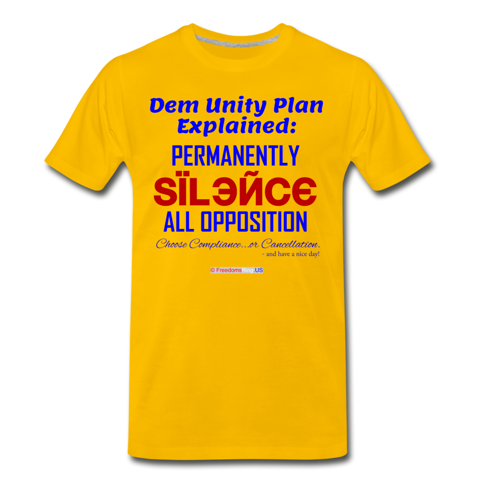 DEM UNITY PLAN - Men's Premium T-Shirt - sun yellow