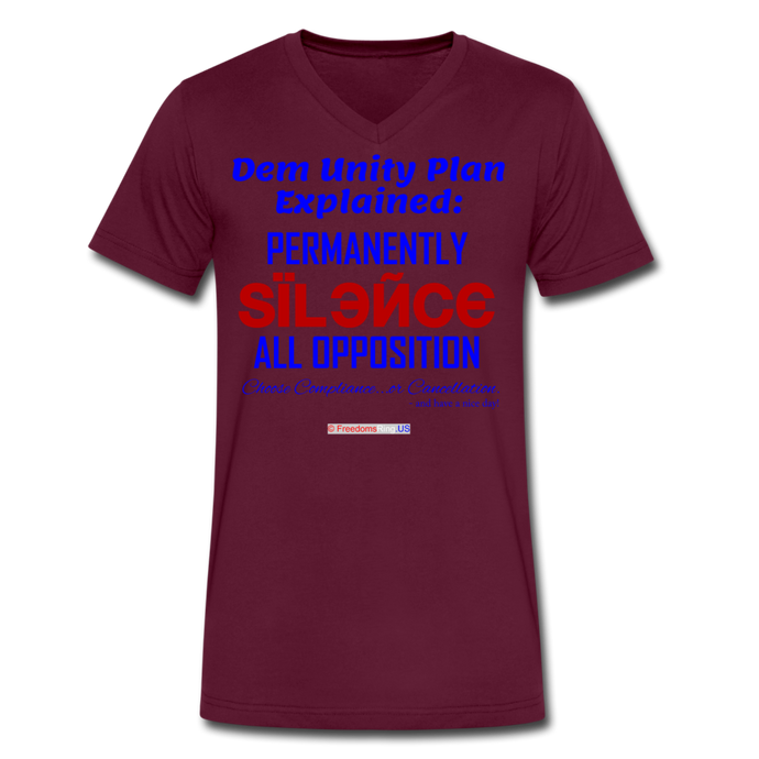 DEM UNITY PLAN - Men's V-Neck T-Shirt - maroon