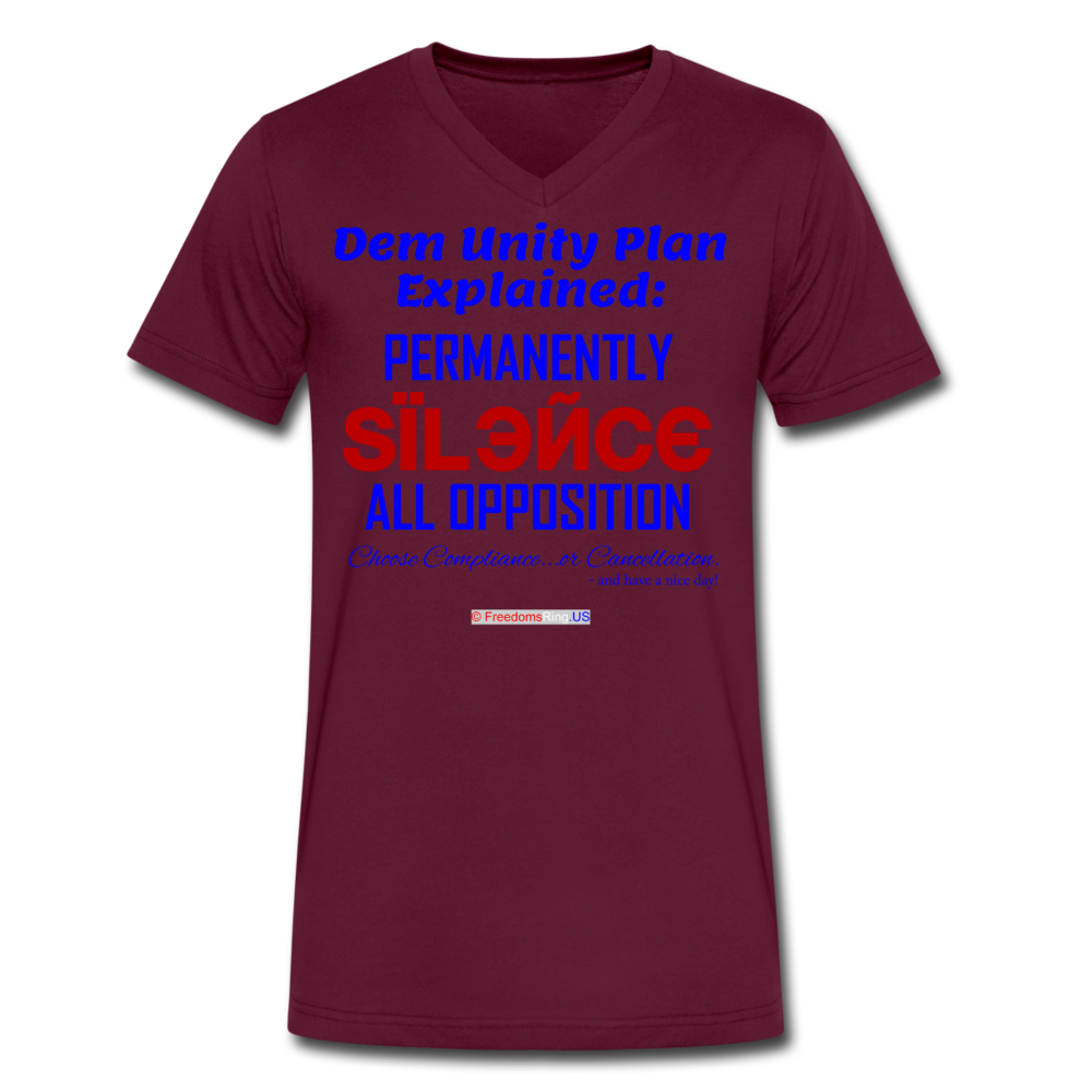 DEM UNITY PLAN - Men's V-Neck T-Shirt - maroon