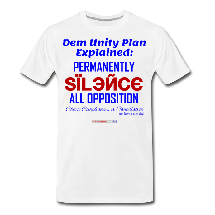 DEM UNITY PLAN - Men’s Premium Organic T-Shirt - white