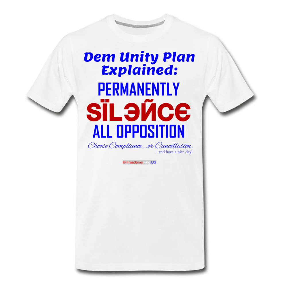 DEM UNITY PLAN - Men’s Premium Organic T-Shirt - white