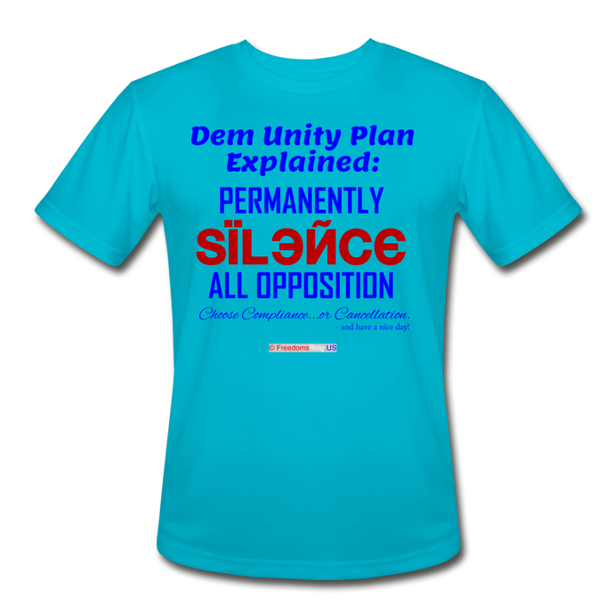 DEM UNITY PLAN - Men’s Moisture Wicking Performance T-Shirt - turquoise