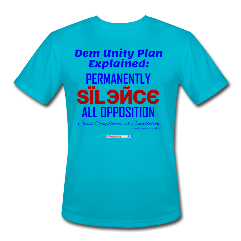 DEM UNITY PLAN - Men’s Moisture Wicking Performance T-Shirt - turquoise