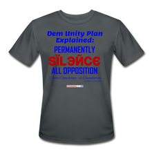 Load image into Gallery viewer, DEM UNITY PLAN - Men’s Moisture Wicking Performance T-Shirt - charcoal
