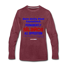 Load image into Gallery viewer, DEM UNITY PLAN - Men&#39;s Premium Long Sleeve T-Shirt - heather burgundy
