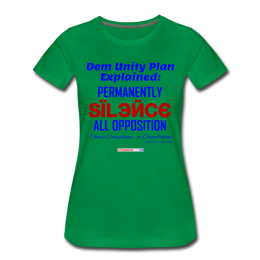 DEM UNITY PLAN - Women’s Premium T-Shirt - kelly green