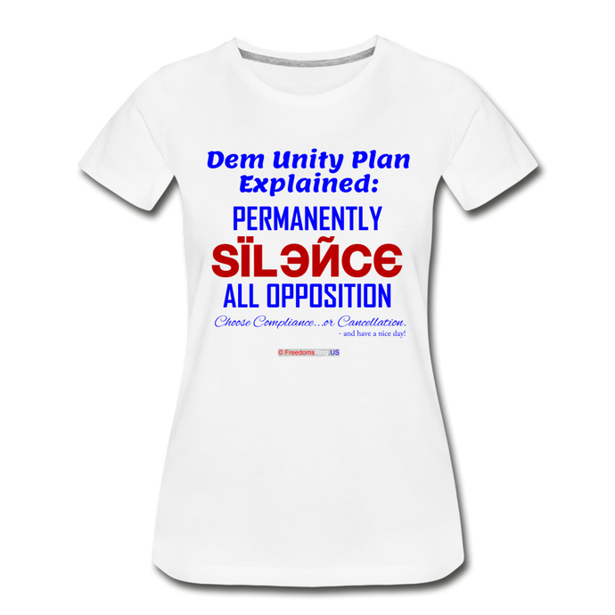 DEM UNITY PLAN - Women’s Premium Organic T-Shirt - white