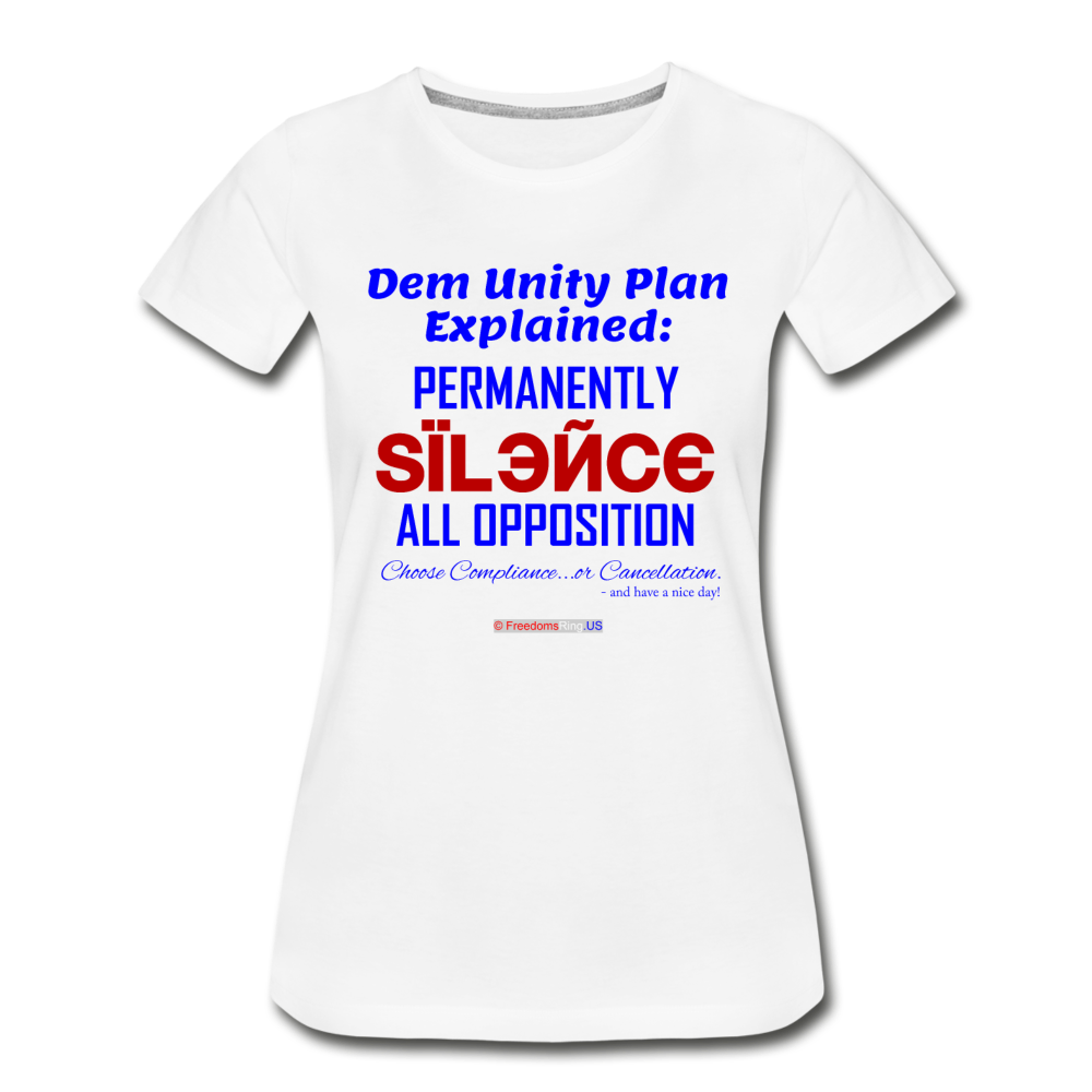 DEM UNITY PLAN - Women’s Premium Organic T-Shirt - white