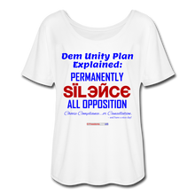 Load image into Gallery viewer, DEM UNITY PLAN - Women’s Flowy T-Shirt - white
