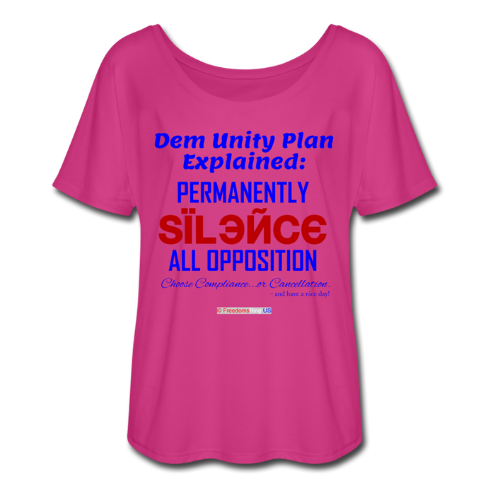 DEM UNITY PLAN - Women’s Flowy T-Shirt - dark pink