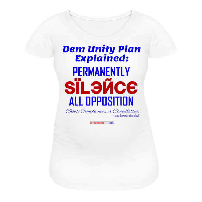 DEM UNITY PLAN - Women’s Maternity T-Shirt - white