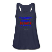 Load image into Gallery viewer, DEM UNITY PLAN - Women&#39;s Flowy Tank Top by Bella - navy
