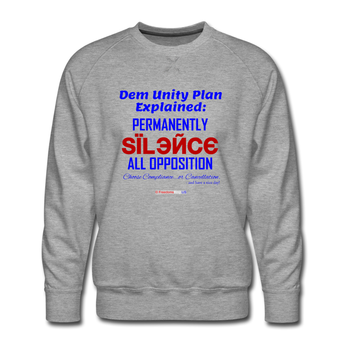 DEM UNITY PLAN - Men’s Premium Sweatshirt - heather gray