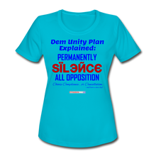 Load image into Gallery viewer, DEM UNITY PLAN - Women&#39;s Moisture Wicking Performance T-Shirt - turquoise
