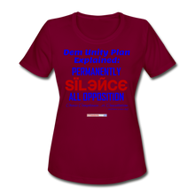 Load image into Gallery viewer, DEM UNITY PLAN - Women&#39;s Moisture Wicking Performance T-Shirt - burgundy
