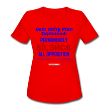 Load image into Gallery viewer, DEM UNITY PLAN - Women&#39;s Moisture Wicking Performance T-Shirt - red
