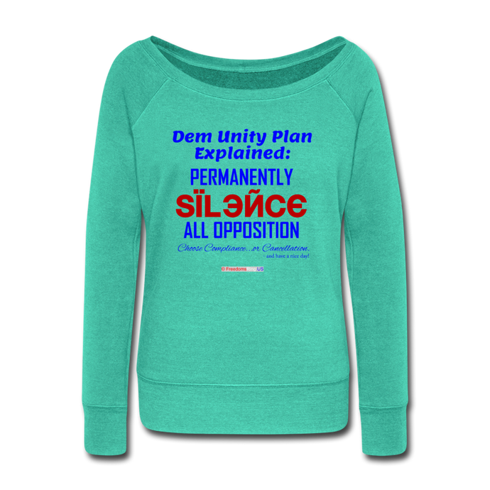 DEM UNITY PLAN - Women's Wideneck Sweatshirt - teal