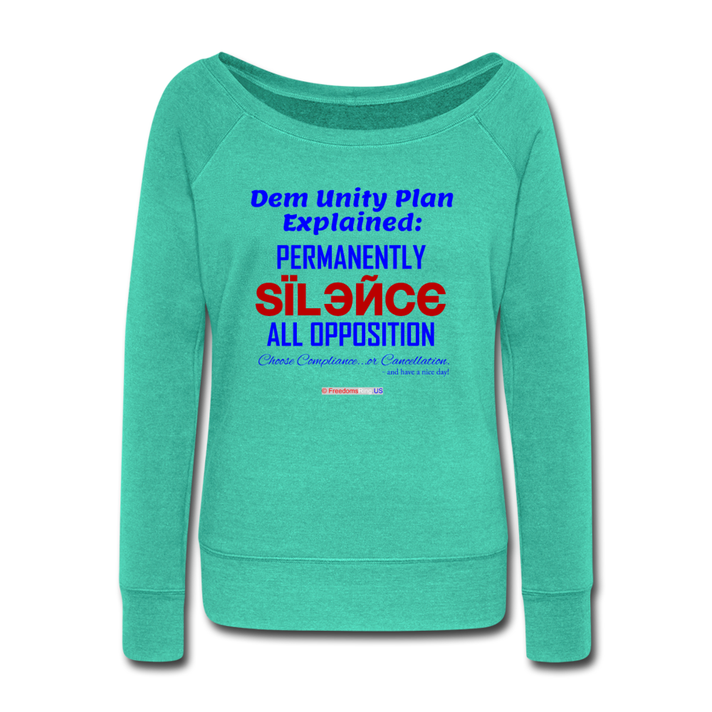 DEM UNITY PLAN - Women's Wideneck Sweatshirt - teal