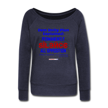 Load image into Gallery viewer, DEM UNITY PLAN - Women&#39;s Wideneck Sweatshirt - melange navy
